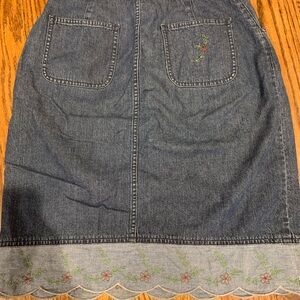 Liz Claiborne Denim Skirt with Embroidery